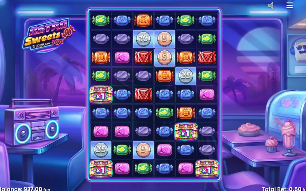 Normal Free Spins Feature i gång med Wild Candy Symbol